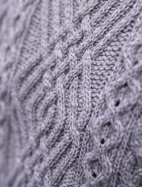 Cable Crew Neck Sweater with Pockets - 