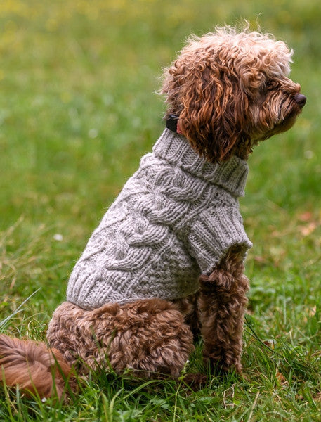 Aran Cable &amp; Diamond Dog Sweater