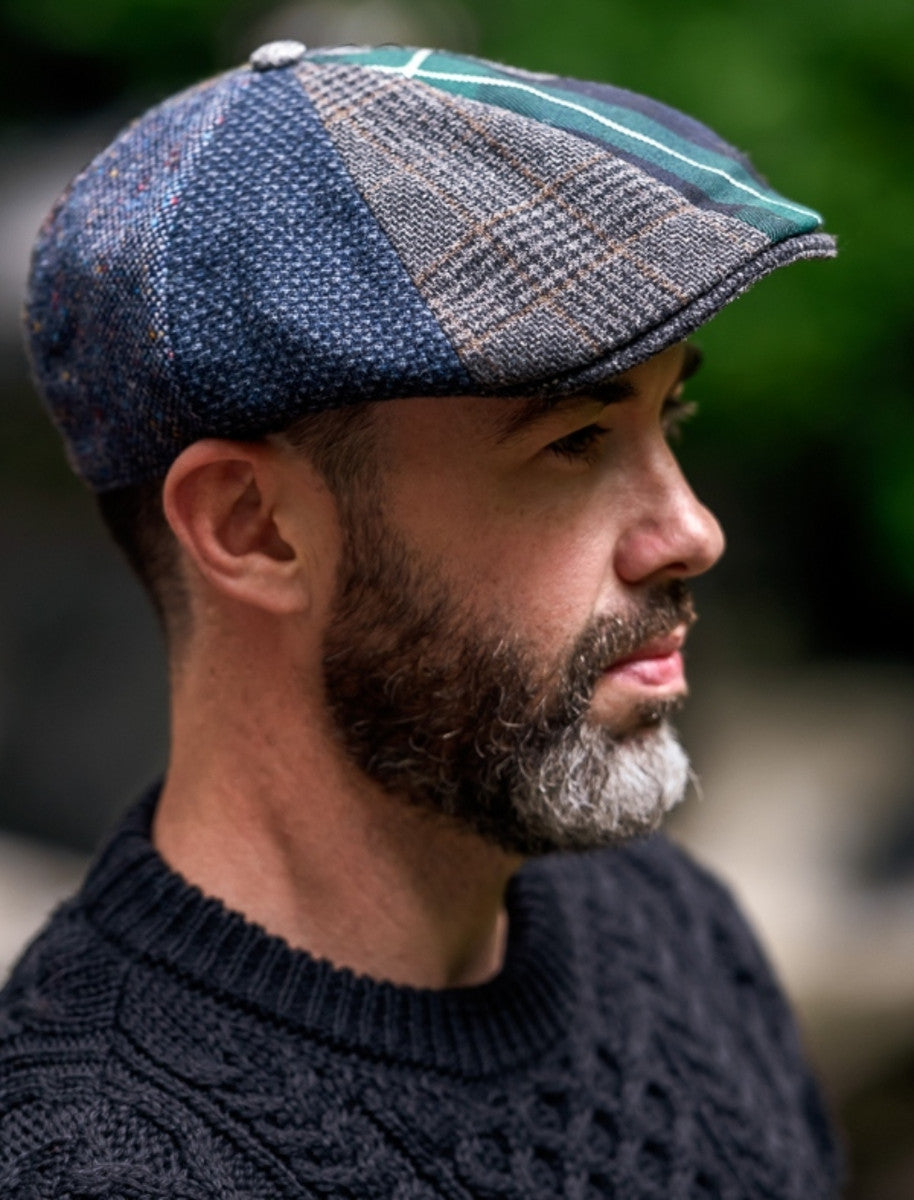 Donegal Tweed 8 Piece Panel Cap - Patchwork 