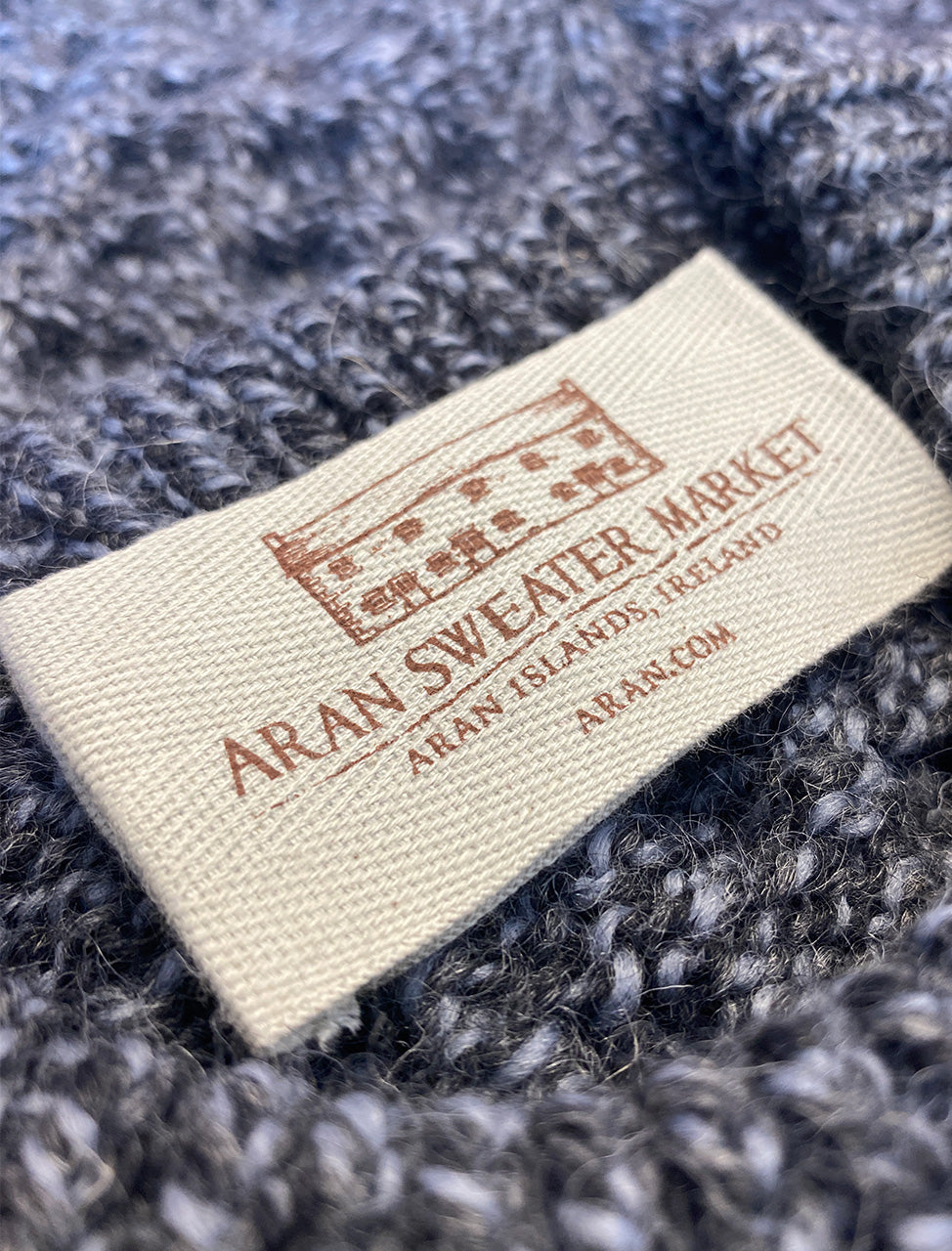 Mens Hand-knit Chevron Stitch Sweater