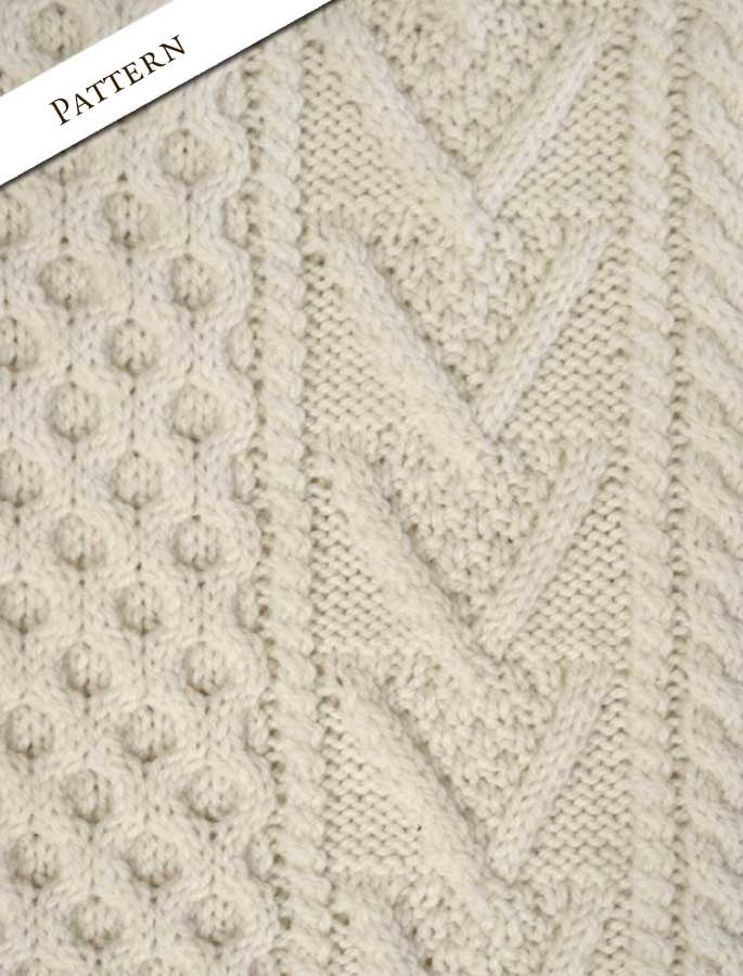 Womens Hand-knit Chevron Stitch Sweater