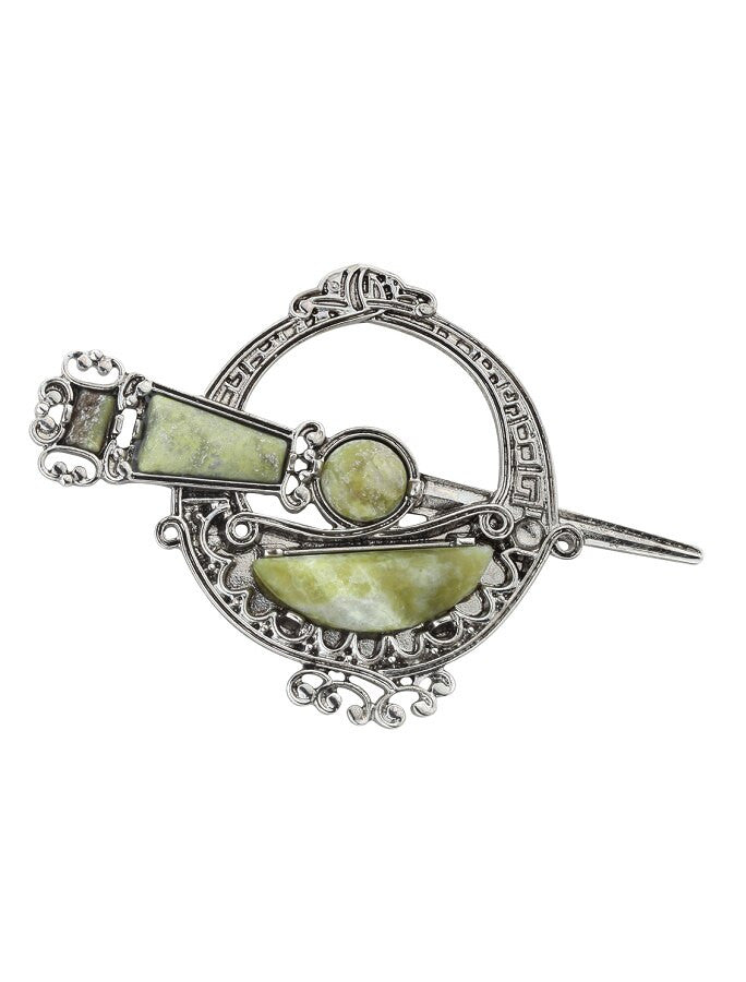 Connemara Marble Celtic Tara Brooch