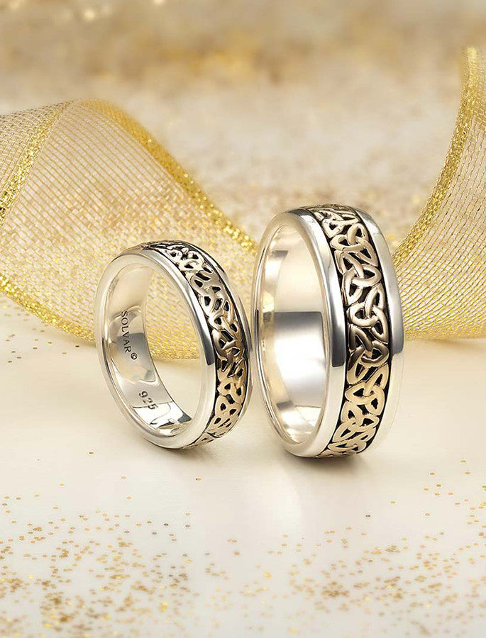 Gents Silver &amp; Gold Trinity Knot Ring