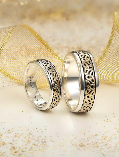 Gents Silver &amp; Gold Trinity Knot Ring