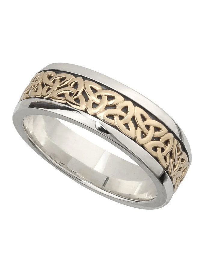 Gents Silver &amp; Gold Trinity Knot Ring