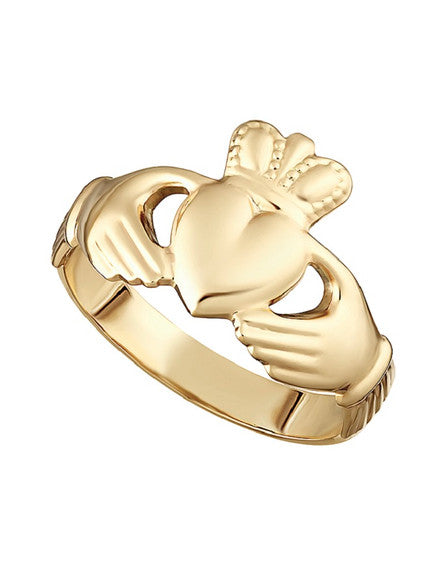 9k Gold  Hallow Back Maids Claddagh Ring