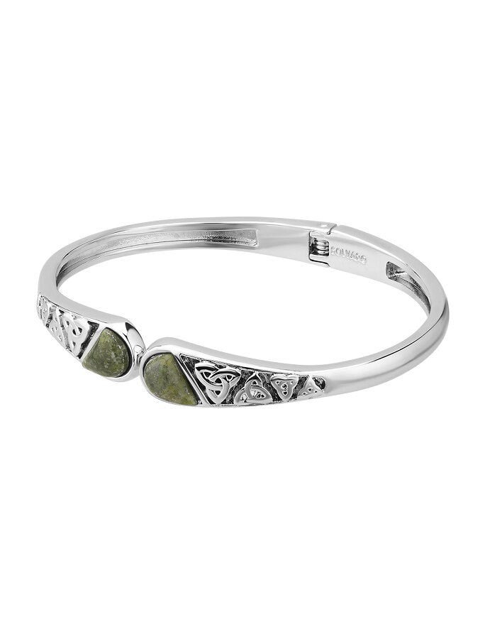 Connemara Marble Trinity Hinged Bangle