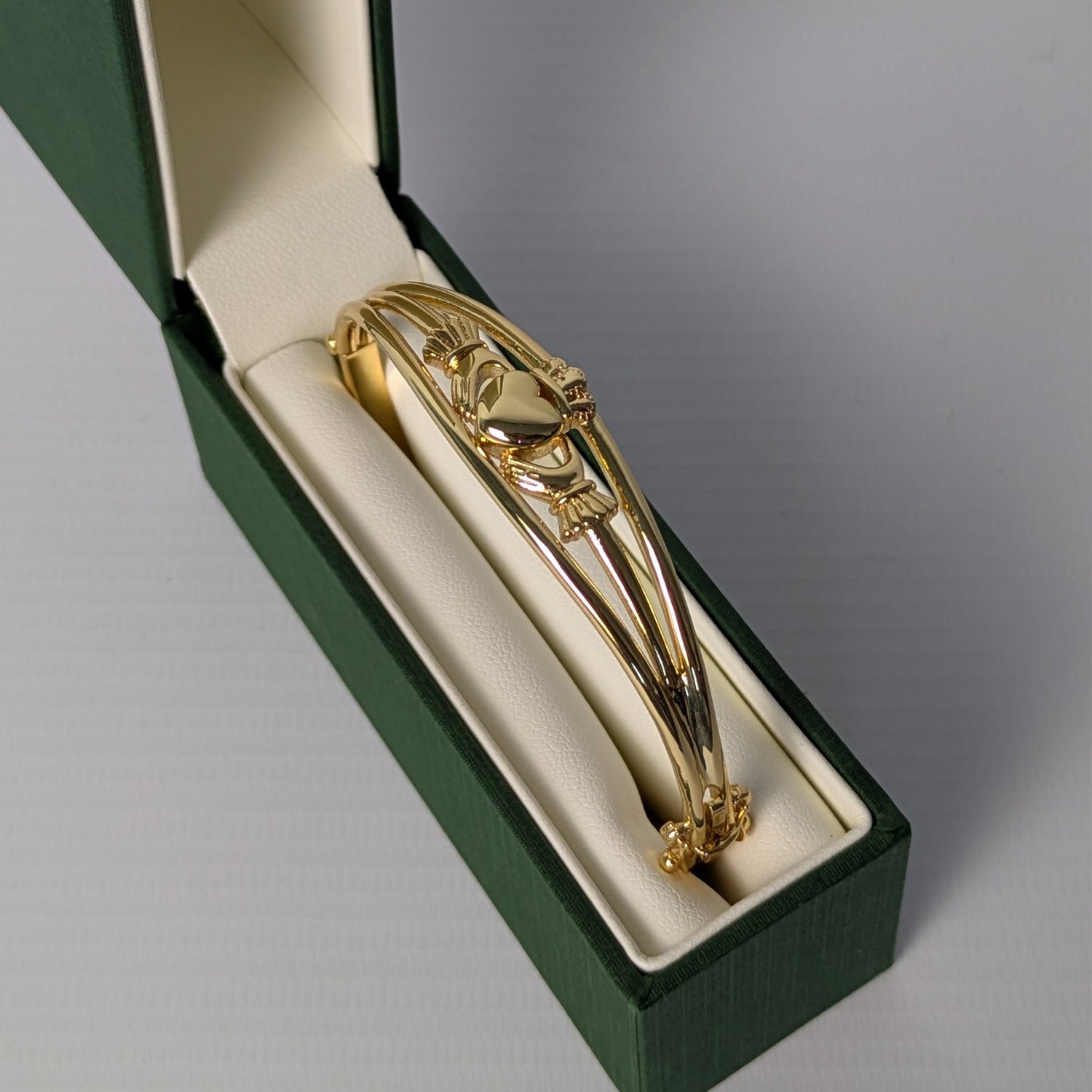 Gold Plated Claddagh Bangle