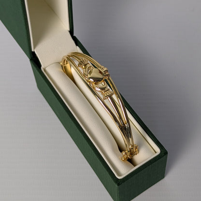 Gold Plated Claddagh Bangle