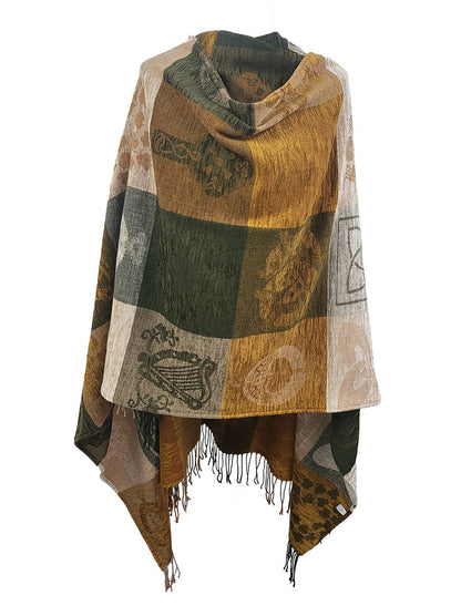 Celtic Dara Knot Ruana Wrap - Gold