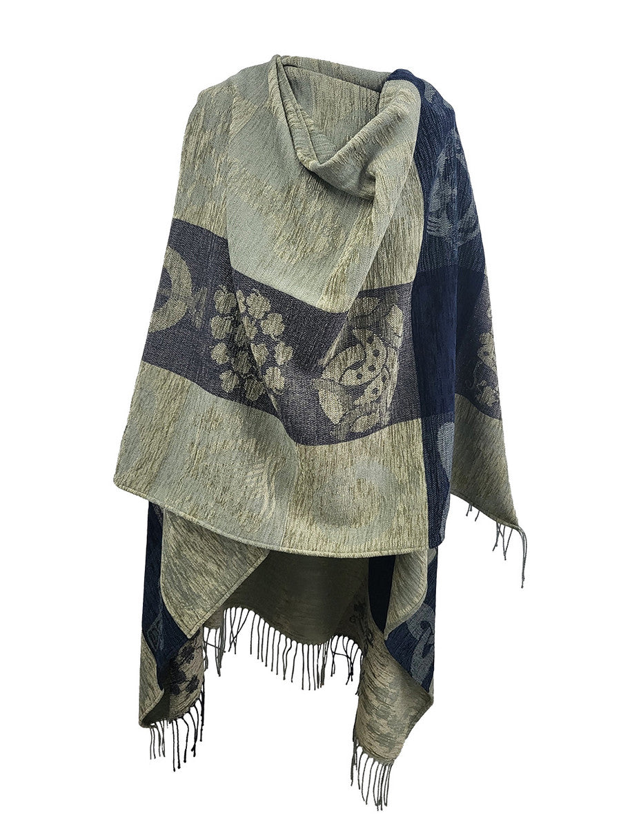 Celtic Dara Knot Ruana Wrap - Midnight