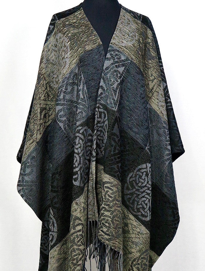 Celtic Knot Ruana Wrap - Ash 