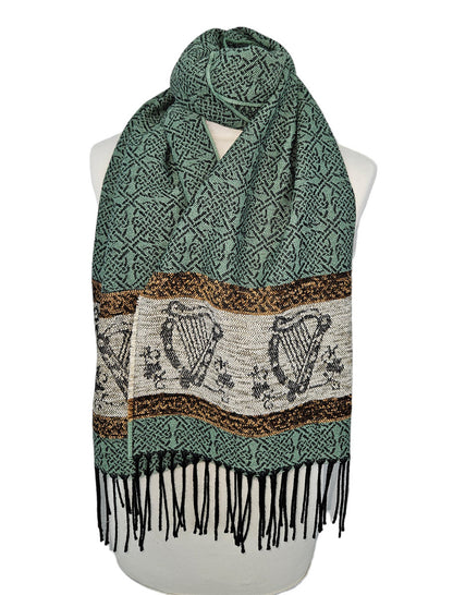 Celtic Border Pattern Scarf - Meadow 