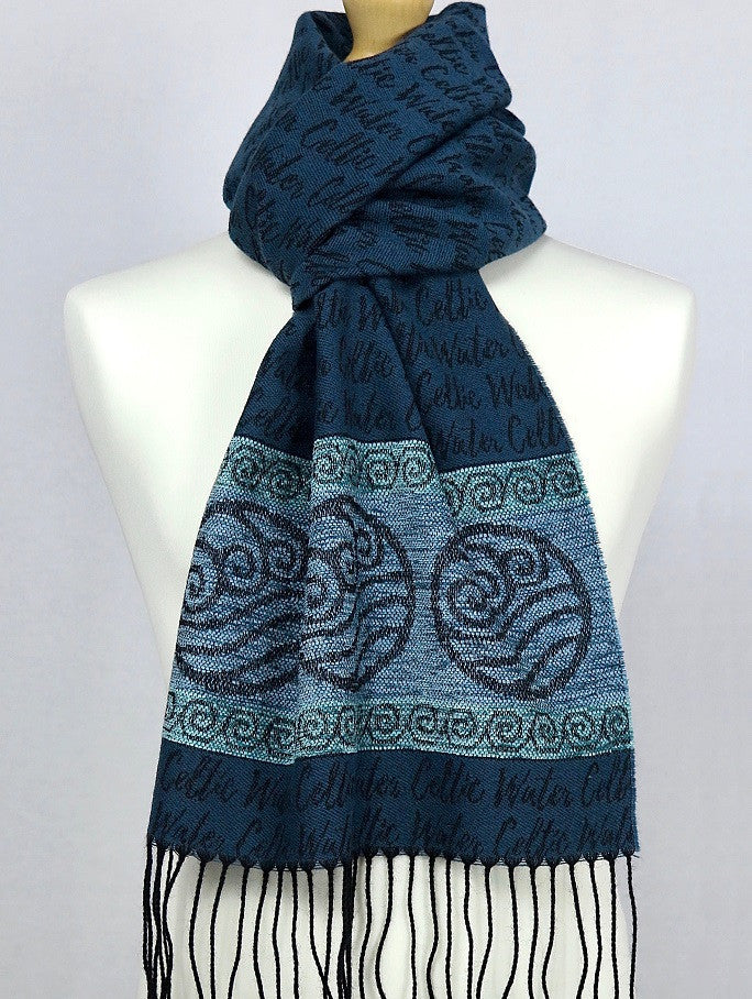 Celtic Border Element Scarf - Water 