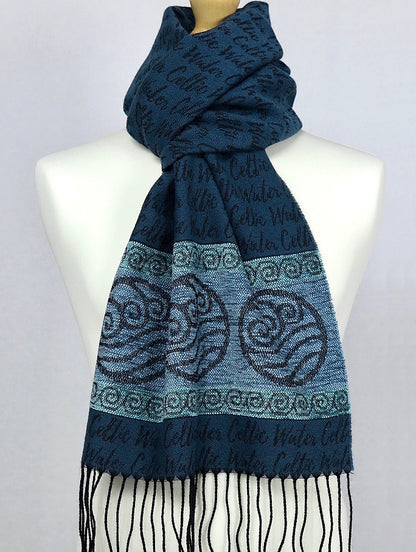Celtic Border Element Scarf - Water 