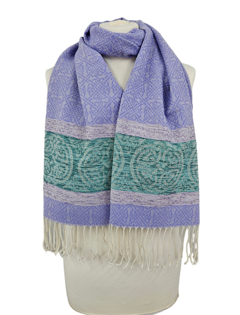 Celtic Border Pattern Scarf - Lavender 