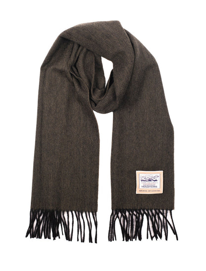 Pure Wool Herringbone Scarf - Heritage Green 
