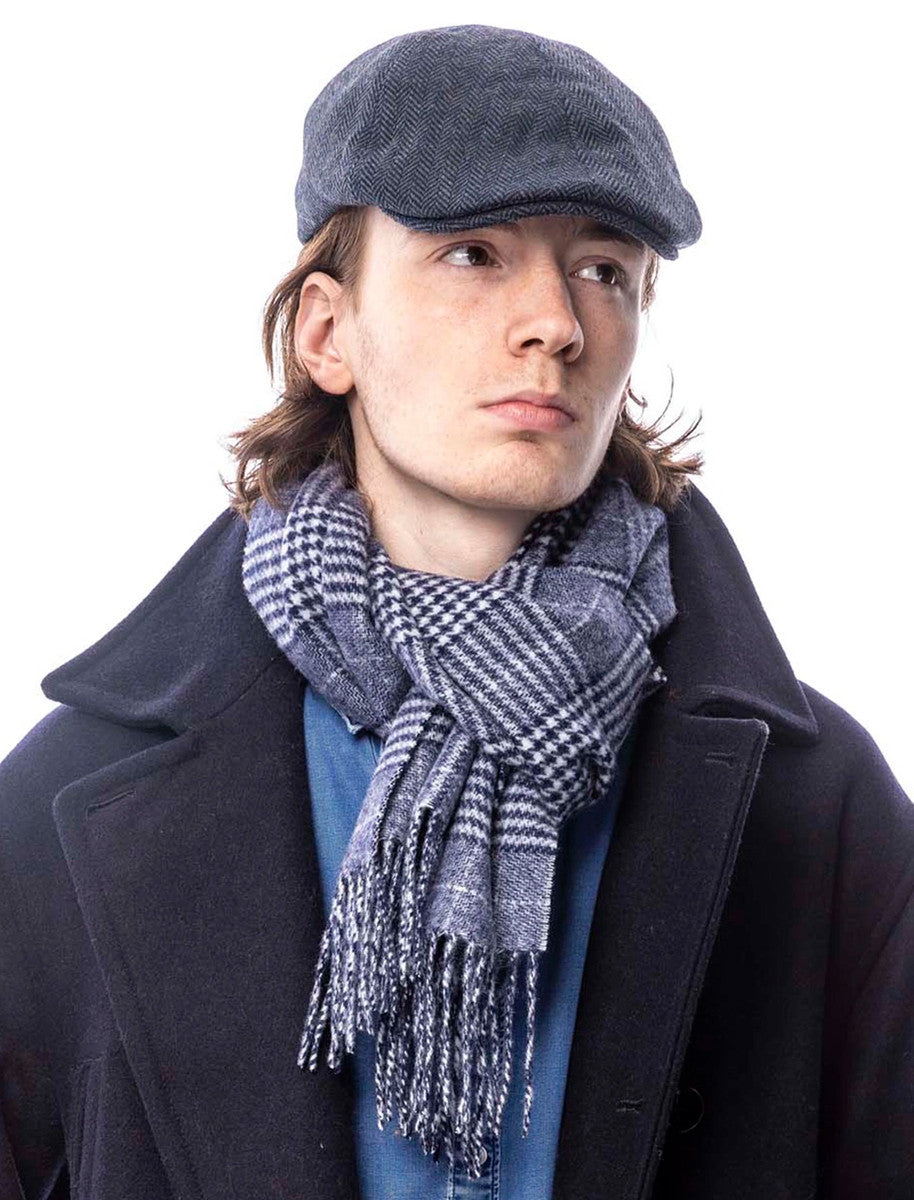 Lambswool Heritage Scarf - Navy White 