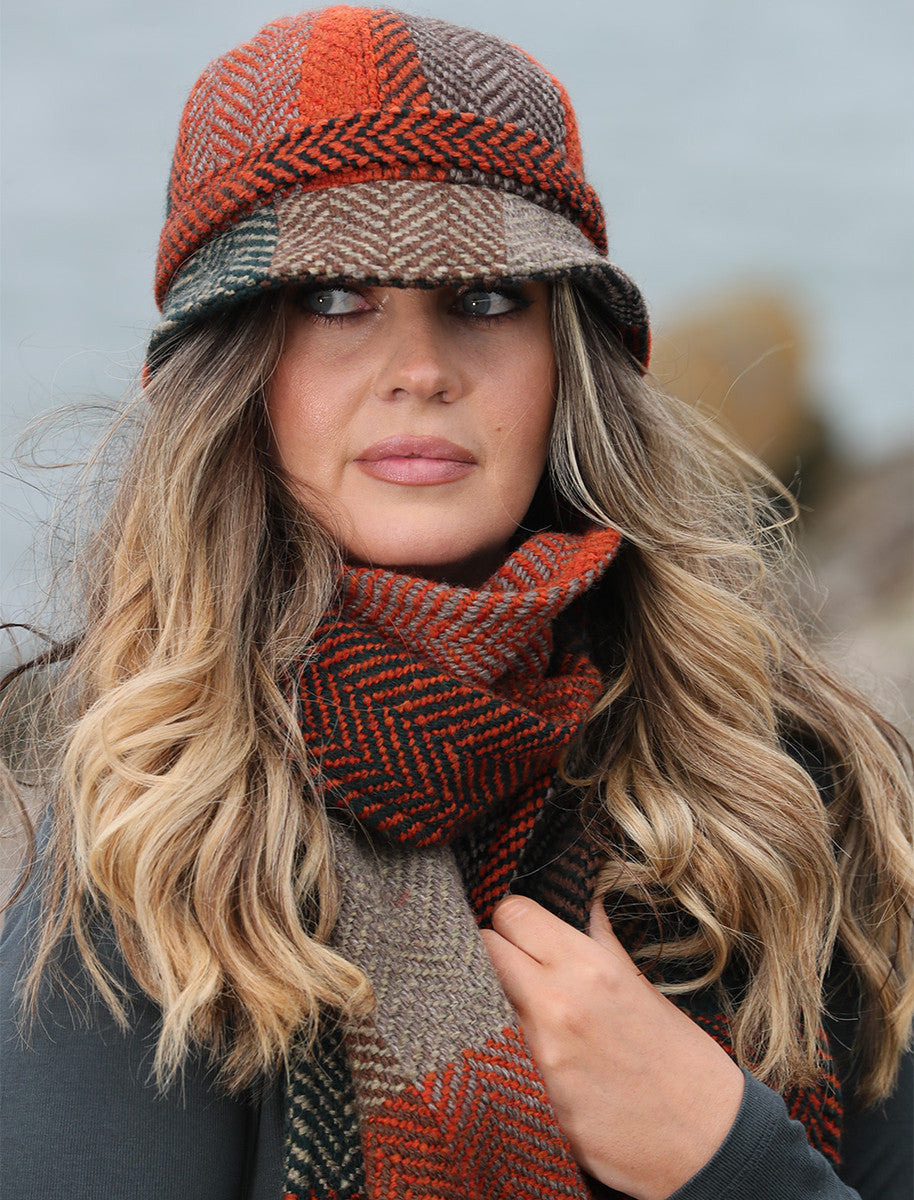 Wool Donegal Scarf - Rust 
