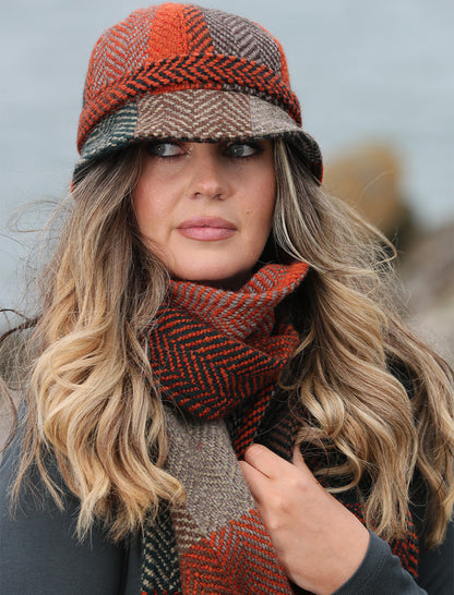 Wool Donegal Scarf - Rust 