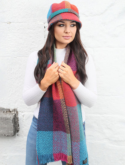 Wool Donegal Scarf - Red 