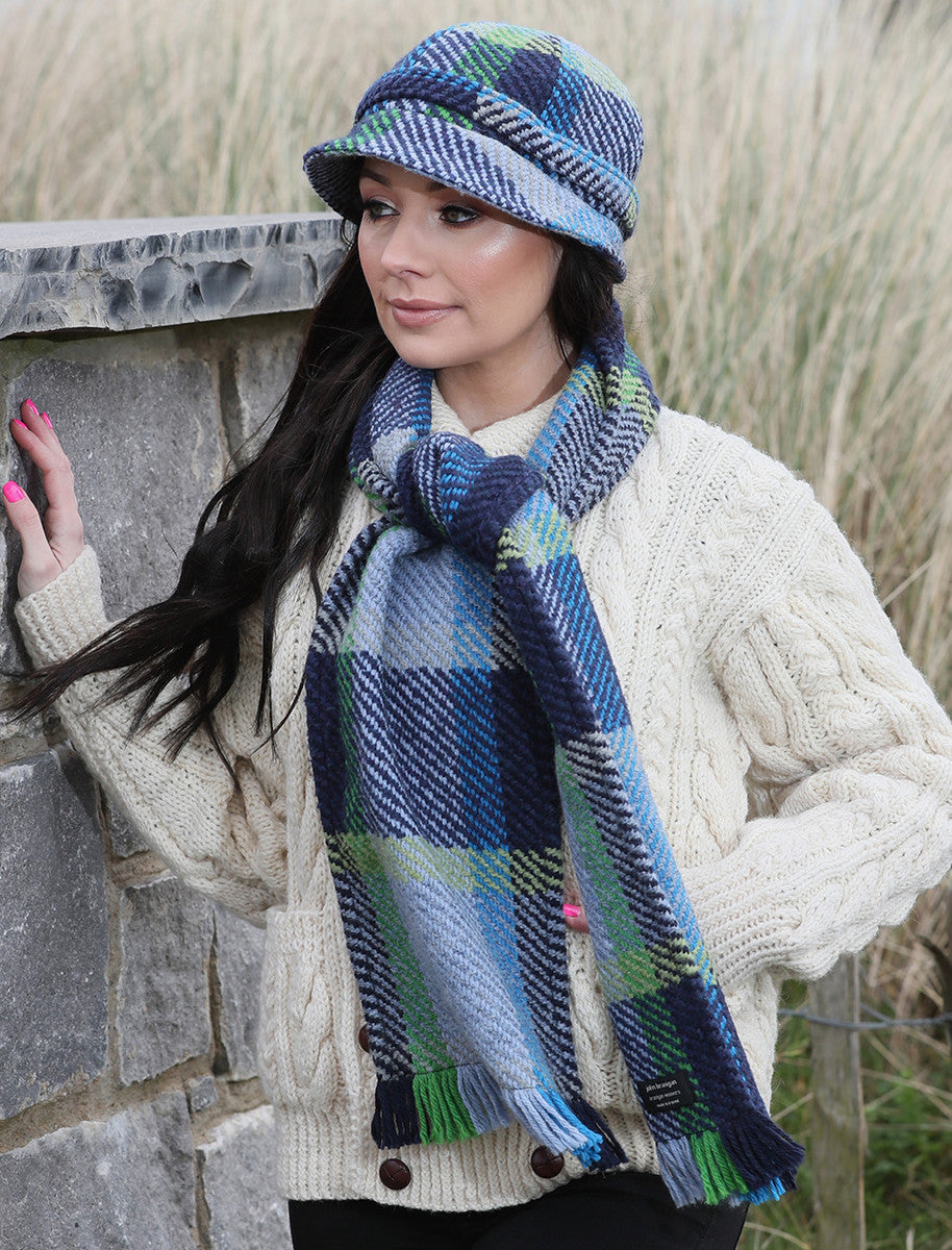 Wool Donegal Scarf - Galway Blue 