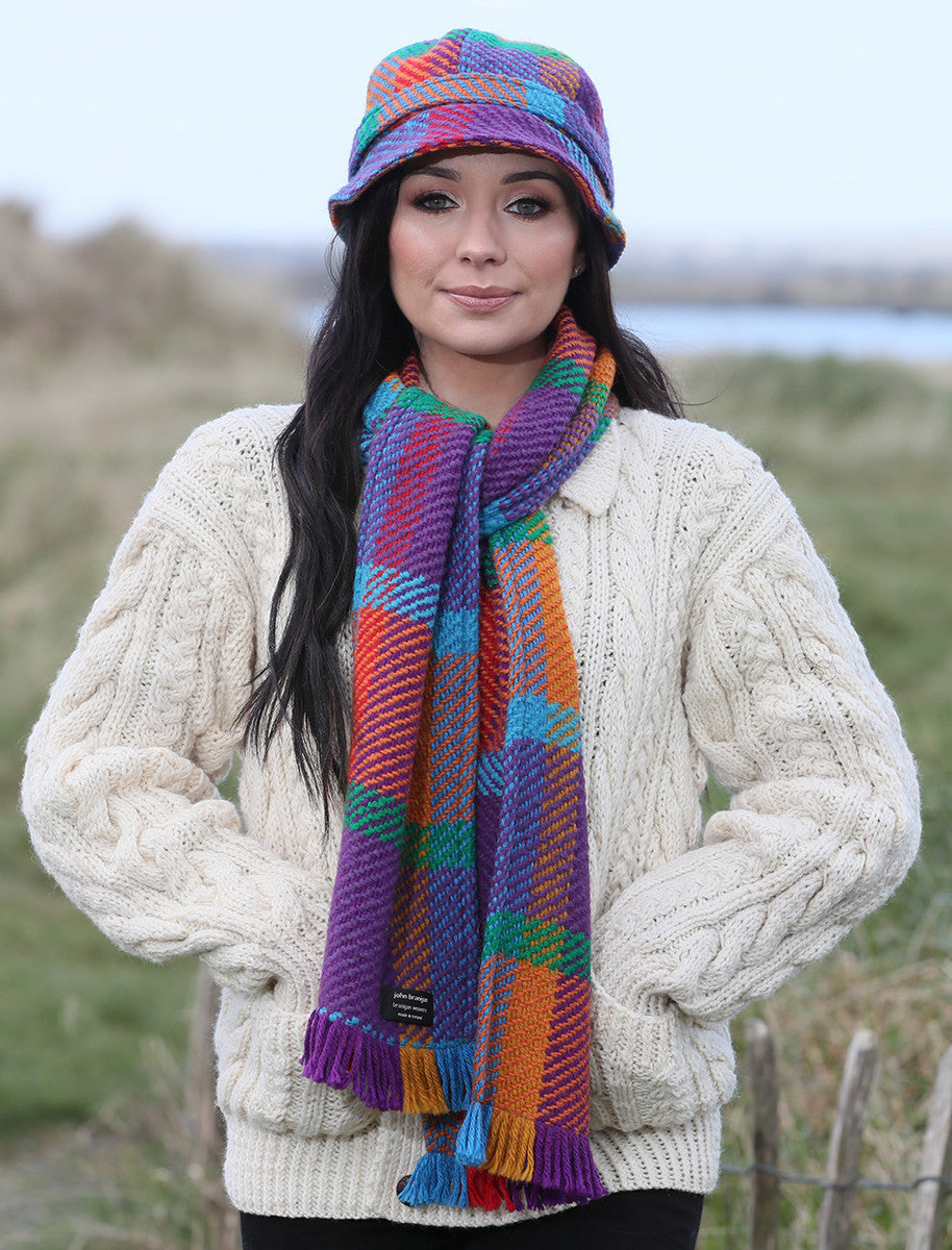 Wool Donegal Scarf - Galway Red 