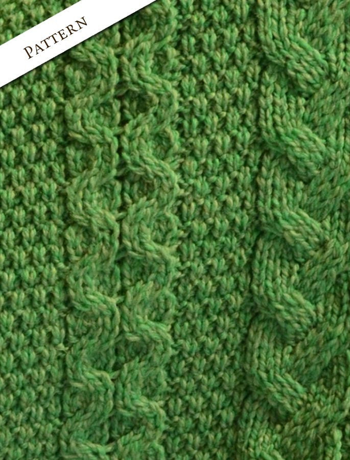 Aran Cable Poncho -Apple Green 