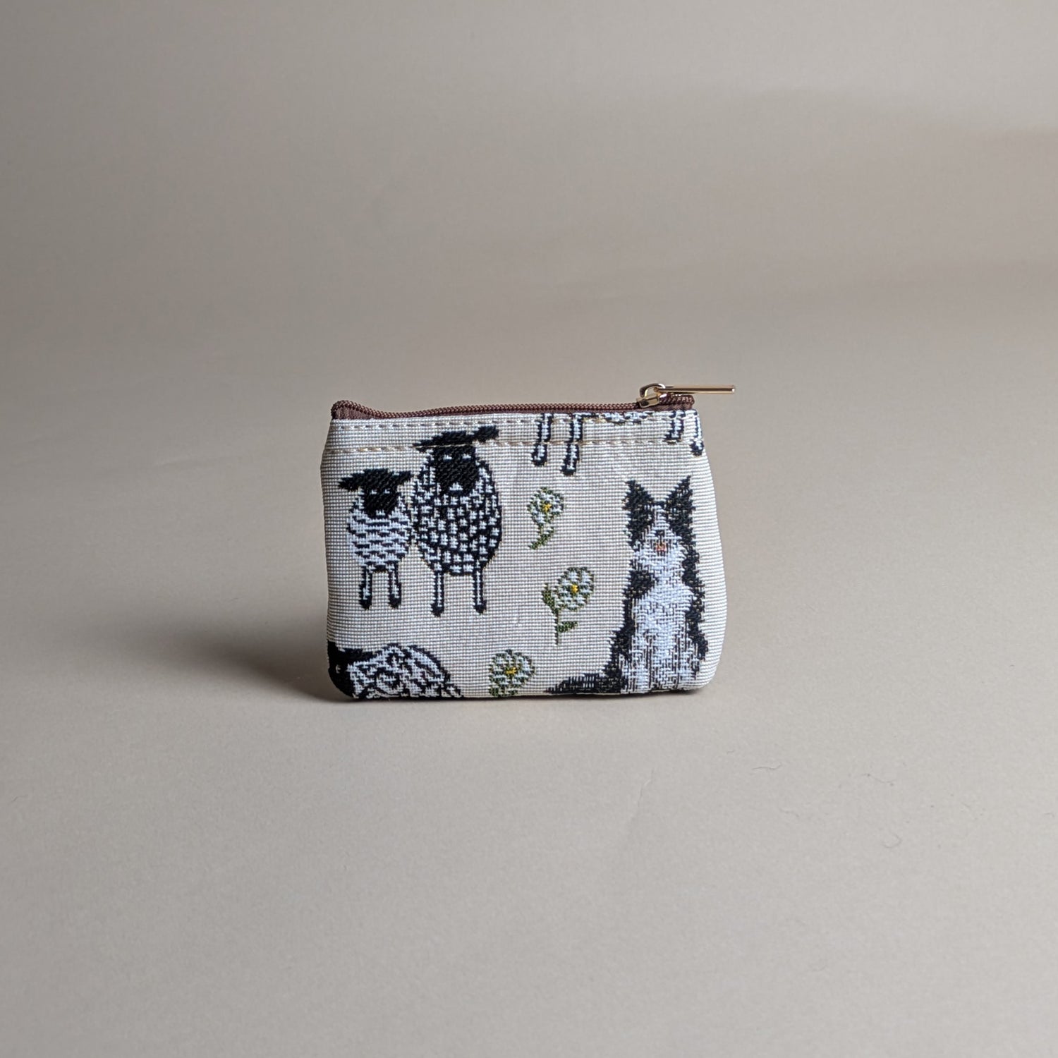 Sheep &amp; Collie Tapestry Zip Coin Purse