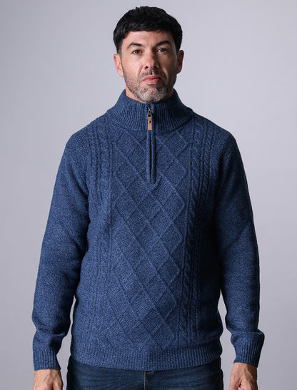 Kinsale Half-Zip Wool Sweater - Indigo Marl 