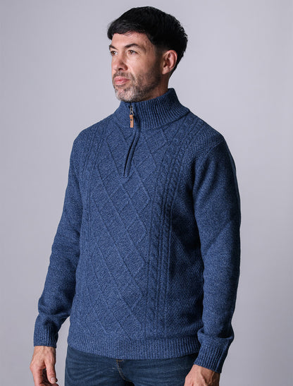 Kinsale Half-Zip Wool Sweater - Indigo Marl 