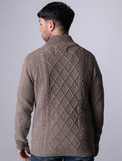 Kinsale Half-Zip Wool Sweater - Mole Marl 