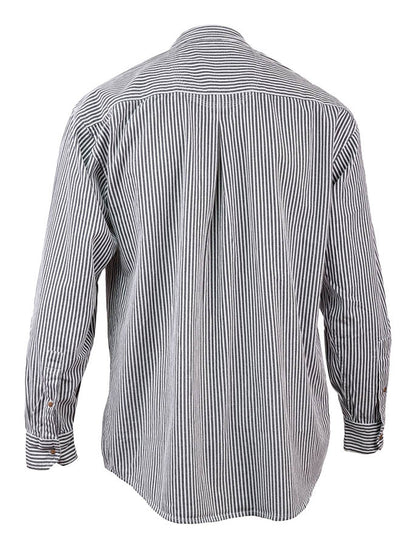 Grandfather Shirt - Navy Stripe 