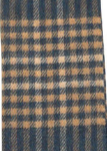 Narrow Lambswool Checked Scarf - Denim, Navy &amp; Beige Plaid 