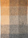 Narrow Lambswool Checked Scarf - Beige Brown &amp; Grey Plaid 