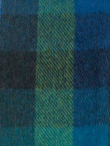 Narrow Lambswool Checked Scarf - Turquoise, Green &amp; Blue Plaid 