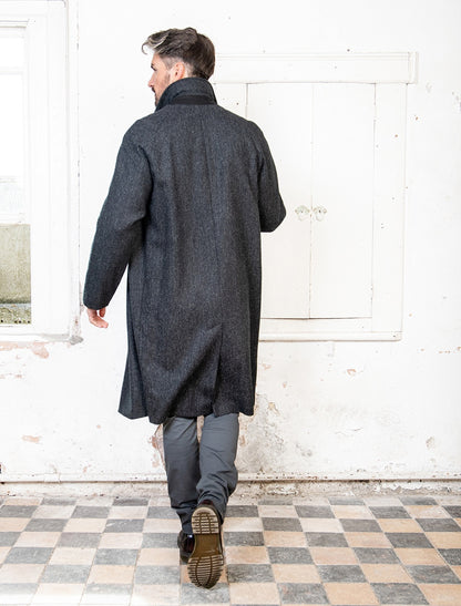 Sean Tweed Herringbone Coat - Grey Herringbone - 