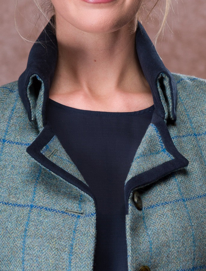 Sinead Tweed Coat - Light Teal Check 