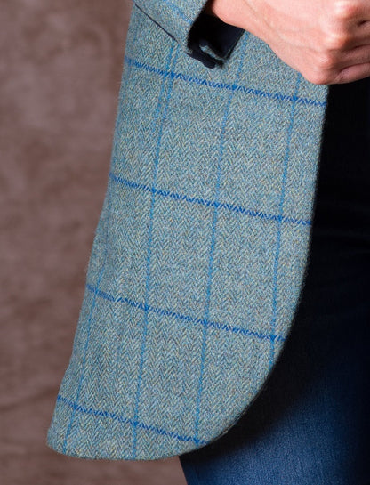 Sinead Tweed Coat - Light Teal Check 