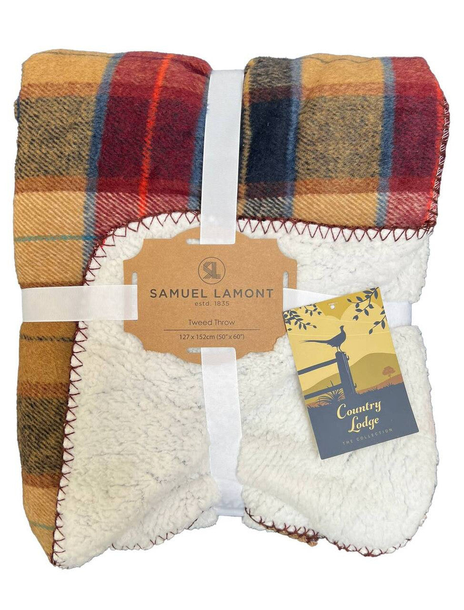 Country Lodge Red Tweed Throw