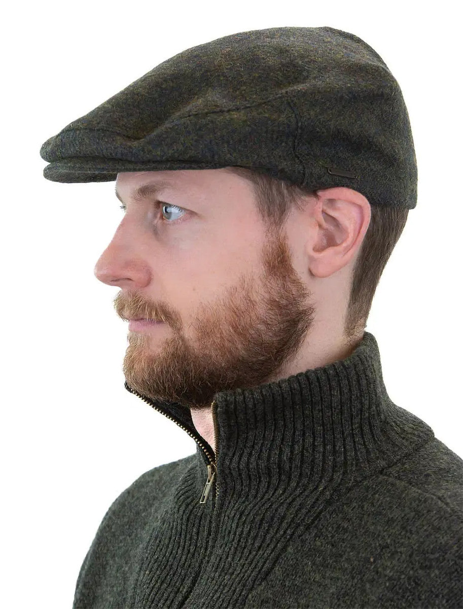 Irish Tweed Flat Cap - Dark Green