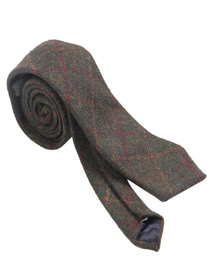 Tweed Neck Tie- Green Box Check 