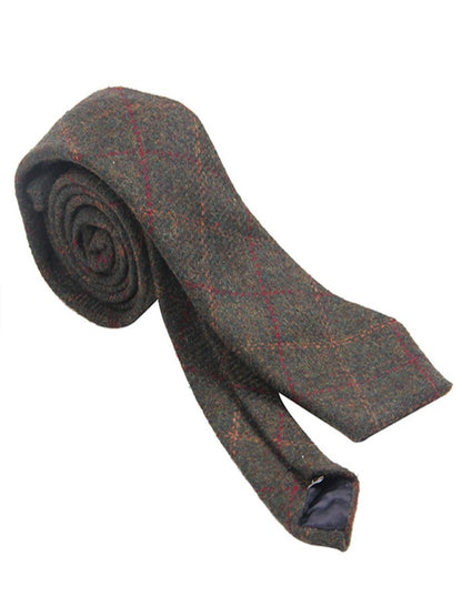 Tweed Neck Tie- Green Box Check 