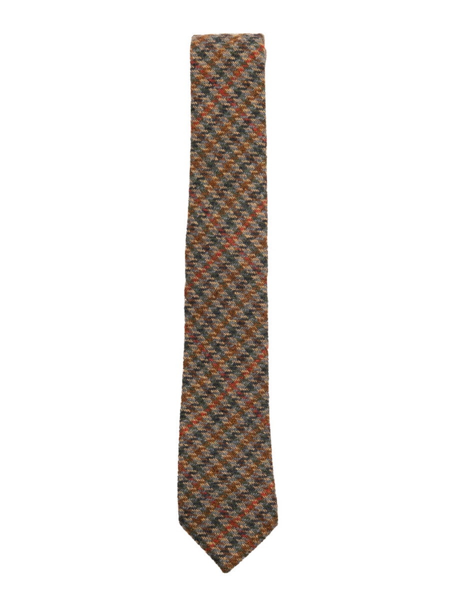 Tweed Neck Tie - Petrol Rust 