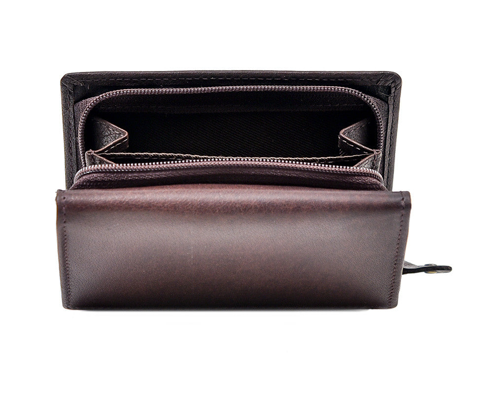 Irish Leather Trifold Purse - Brown 