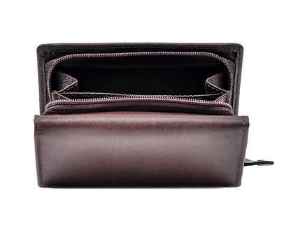 Irish Leather Trifold Purse - Brown 