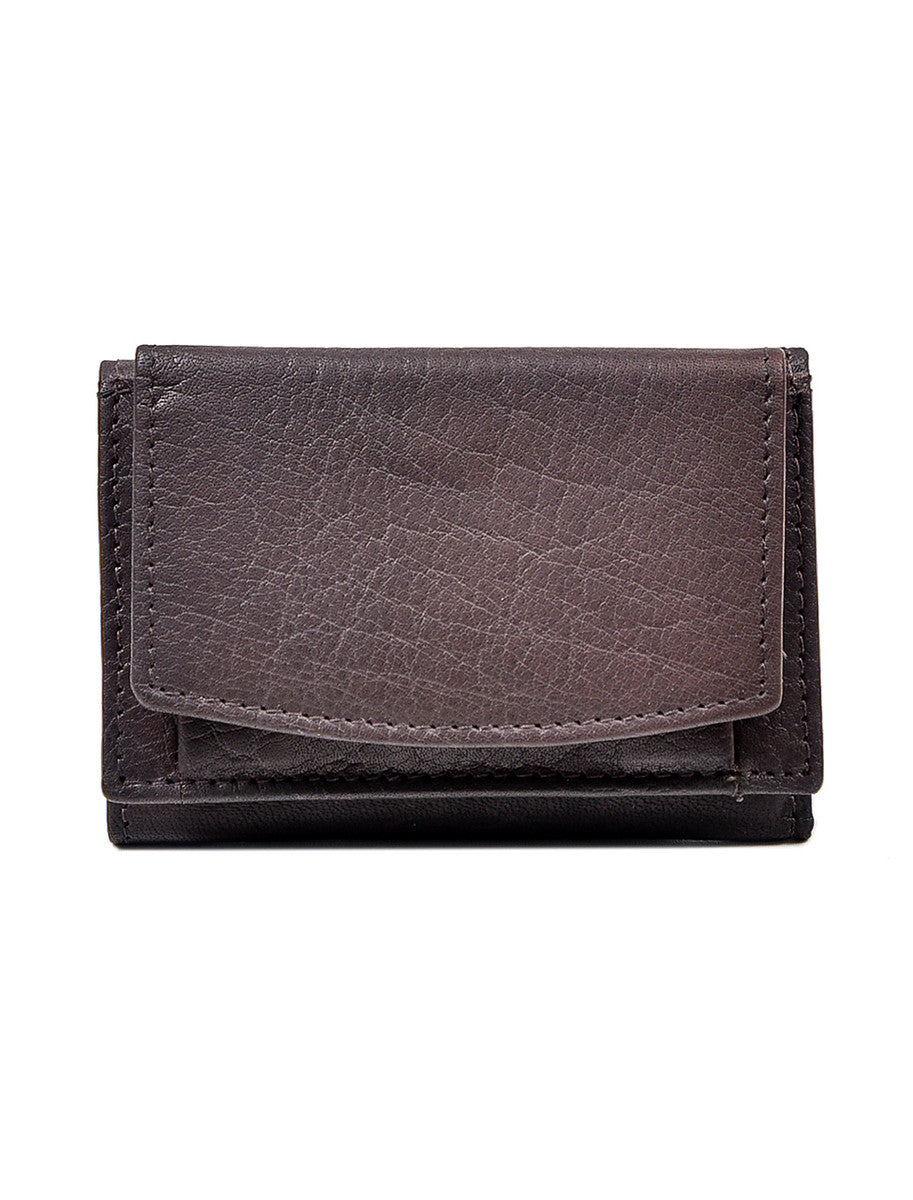 Irish Leather Trifold Purse With Coin Pouch - Brown 