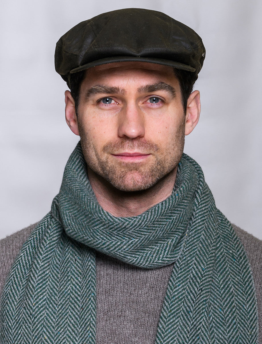 Trinity Wax Flat Cap - Olive