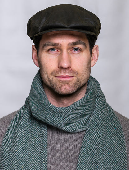 Trinity Wax Flat Cap - Olive