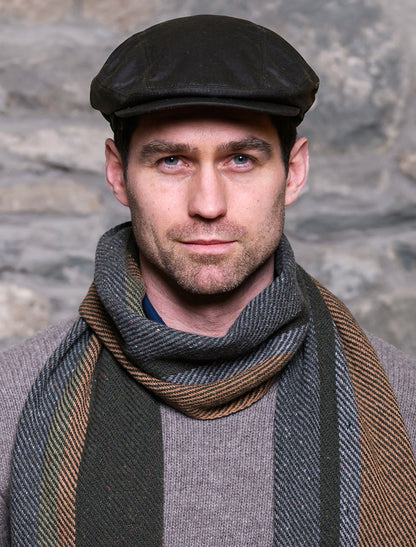 Trinity Wax Flat Cap - Olive